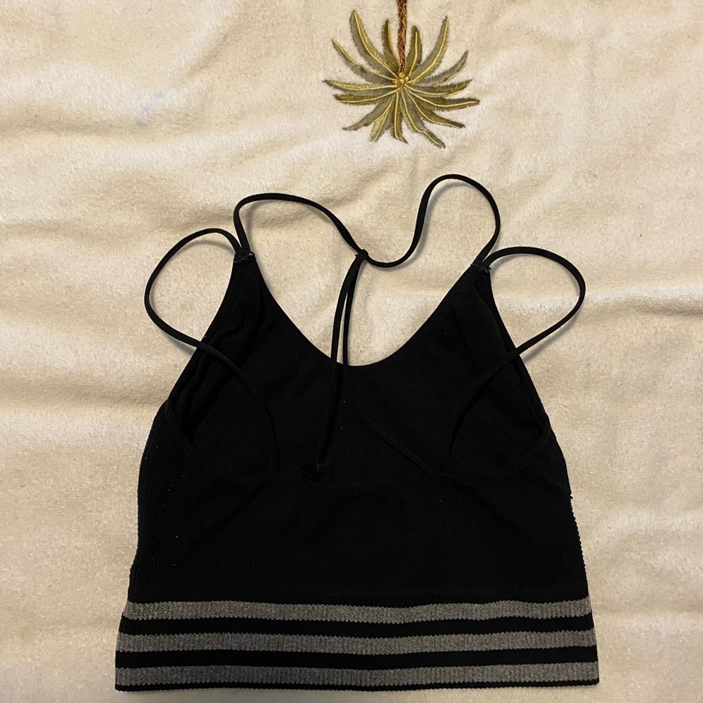 Black and Gray Bandeau with Strappy Design